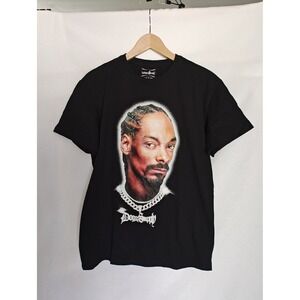 Snoop Dogg Graphic Tee Short Sleeve Black Portrait Small Oversized Unisex Fit